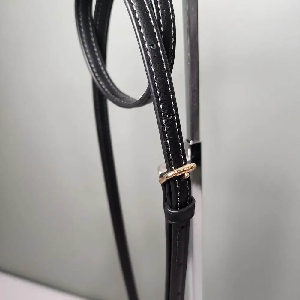 NWT Coach CU265 Refined CALF Leather Black Thin Strap 44.25